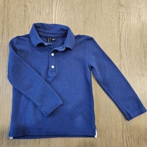 Janie and Jack Navy Long Sleeve Polo Shirt Boy Size 3T